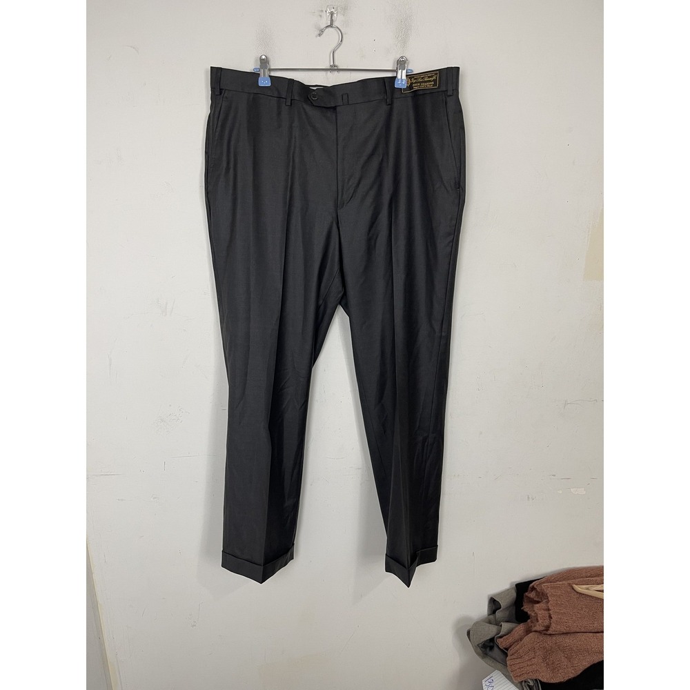 Men's Peter Millar Loro Piana Super 130s Wool Flat Front‎ Dress Pants Grey 40